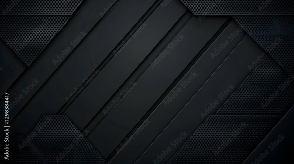 Poster dark geometric abstract design with metal panel texture and diagonal lines
