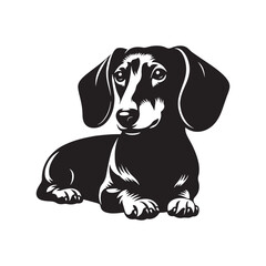 Dachshund Dog Silhouette - Dachshund Dog Vector - Dachshund Dog Illustration.