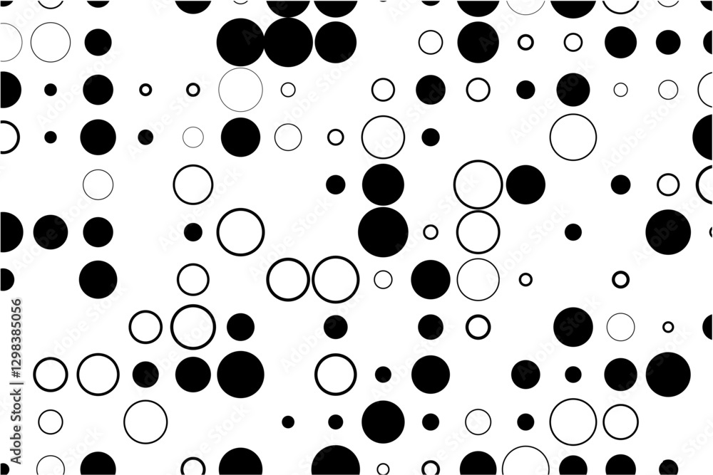Aufkleber Geometric pattern combining missing circles and black accents