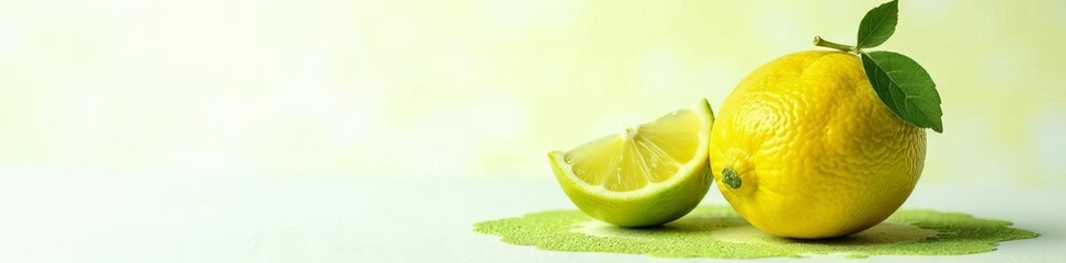 Overripe lemon, fuzzy green mold, white backdrop, decay, mold, discoloration
