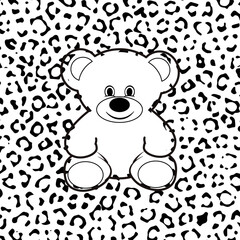 Colorful Animal print texture bear vector

