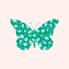 Colorful Animal print texture butterlfy vector