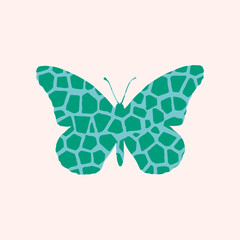 Colorful Animal print texture butterlfy vector