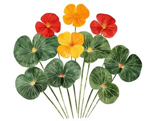 Flowers bloom. Illustration isolated for cards, web decor, and nature themed background use