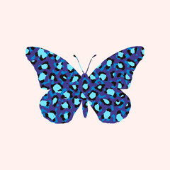 Colorful Animal print texture butterlfy vector