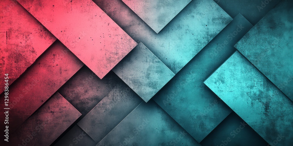 Aufkleber geometric textured shapes overlap with color gradient background