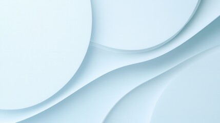 Fototapeta premium Soft Blue Abstract Background with Curved Shapes and Circles