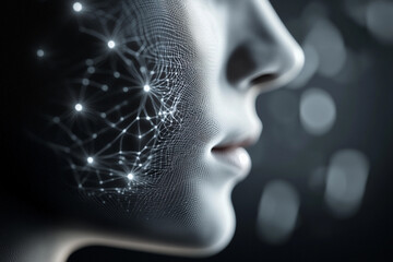 Futuristic human skin technology with digital network concept for advanced innovation