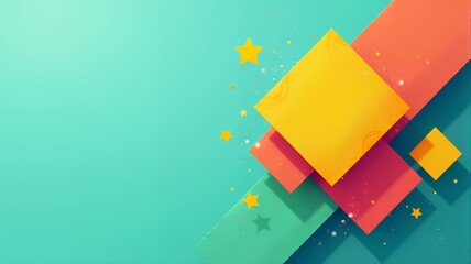 Modern Abstract Geometric Art with Vibrant Colors