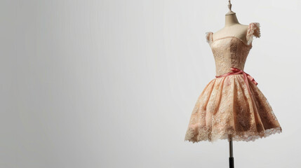 A dress on a mannequin isolated on white or.png