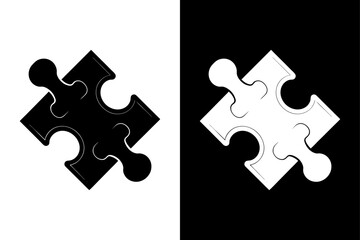 Obraz premium Crisp Puzzle Silhouette Icon High-Resolution Vector File.