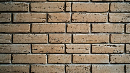 Obraz premium Detailed Close Up View of a Brown Brick Wall with Textured Surface and Rough Edges
