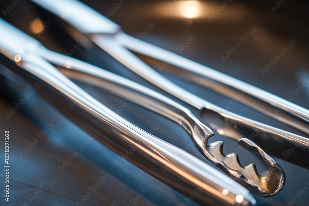 Poster a close-up shot of a pair of scissors lying on a table