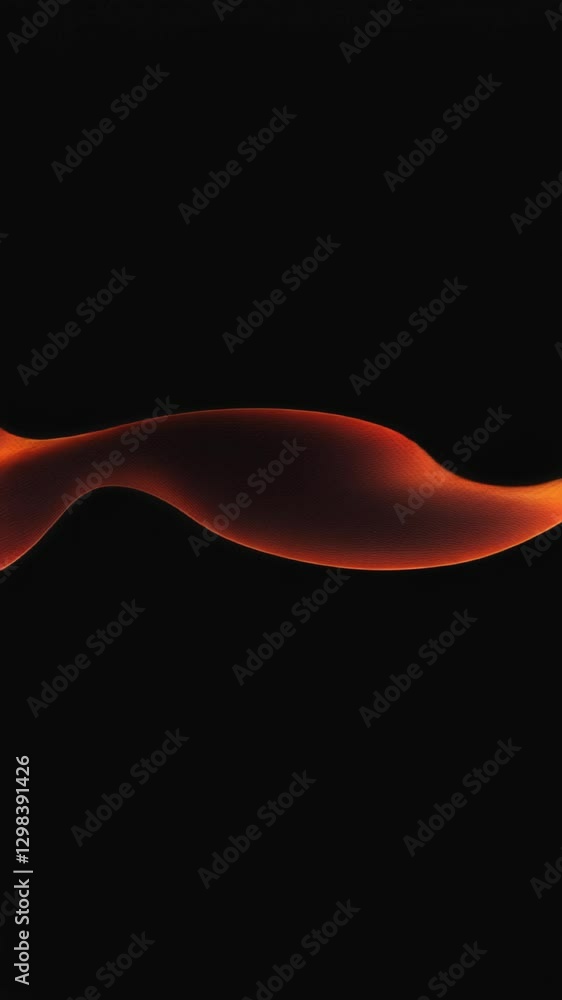 Poster abstract orange and red waves on dark background