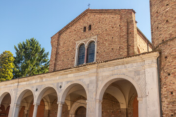 Obraz premium Historic Brick Church with Tower Basilica of Sant'Apollinare Nuovo Ravenna