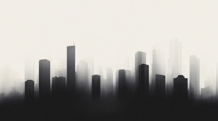 Fototapeta premium City Skyline Misty Morning View