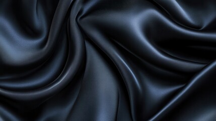 Obraz premium Luxurious Black Satin Fabric with Smooth and Shiny Texture