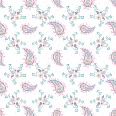 Seamless pattern Romantic floral paisley pattern, Persian pattern Indian floral pattern, Design for fashion , fabric, textile, wallpaper , wrapping and so on. You can change color from the EPS file.