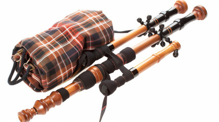  A traditional Scottish bagpipe with a tartan bag.png