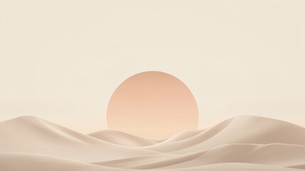 Fototapeta premium Desert Sunset Minimalist Scene