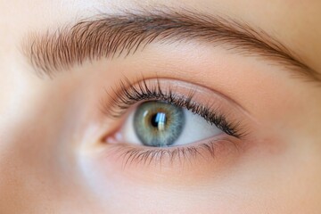 Obraz premium Close-up shot of a single human blue eye