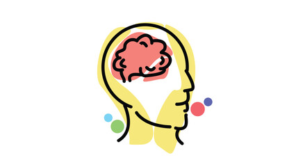 Illustration of human brain on white background