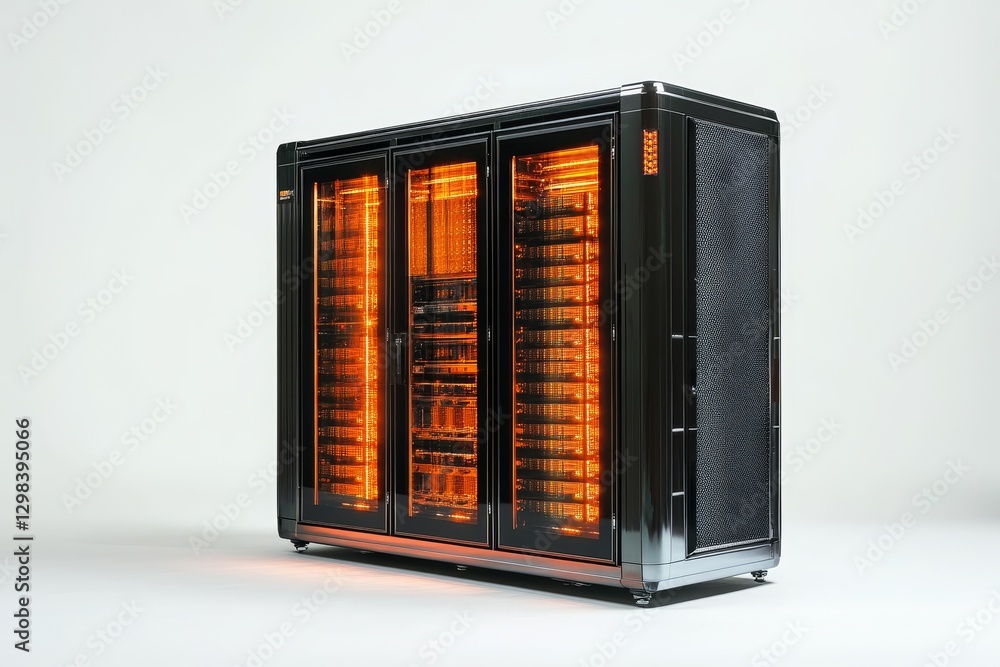 Aufkleber high performance server rack real - powerful server, data center technology, network infrastructure,