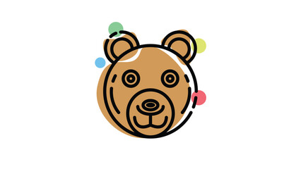 bear illustration on white background
