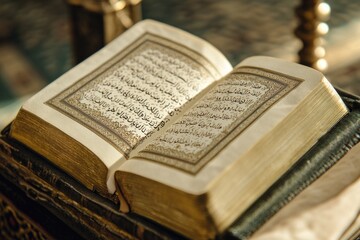 Obraz premium A book resting on a flat surface with no one nearby