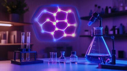 Holographic Display of 3D Drug Molecule in Innovative Research Lab