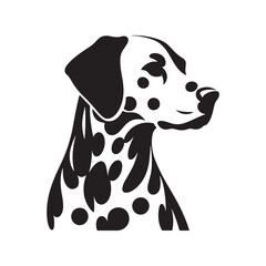 Dalmatian Dog Vector - Dalmatian Dog Silhouette - Dalmatian Dog Illustration.