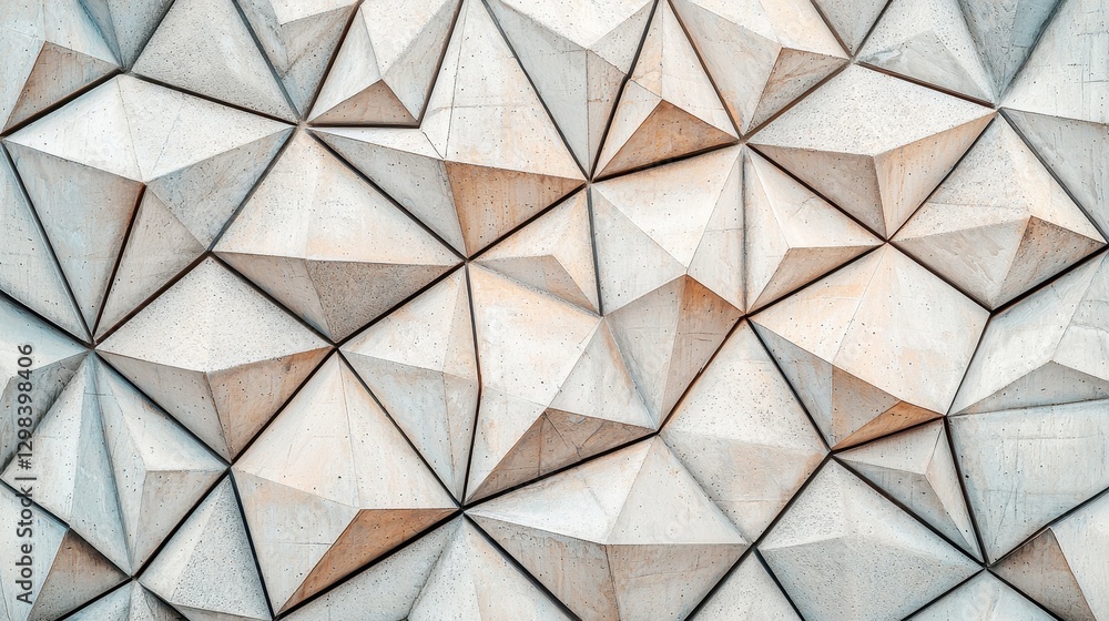 Poster abstract geometric wall design with three-dimensional triangles