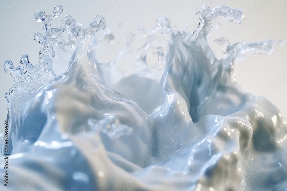 Poster a close-up view of a liquid wave, ideal for use in scenes where water movement is key