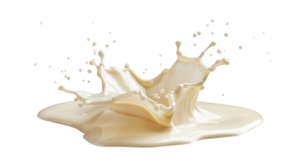 White cream or milk drop splash levitating on white background. Hygiene, skin care concept cut-out, clipping path, transparent
