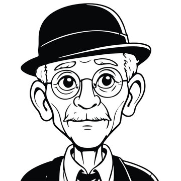 notion style avatar old man 