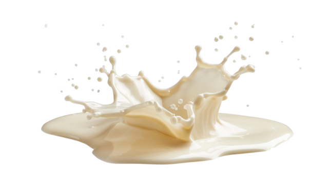 White cream or milk drop splash levitating on white background. Hygiene, skin care concept cut-out, clipping path, transparent