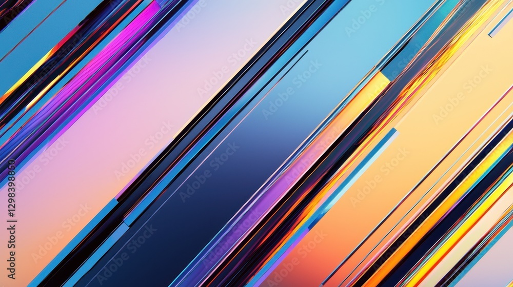 Aufkleber vibrant abstract background with colorful diagonal stripes and lines