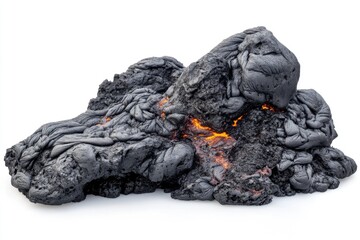 Close-up of a rock with flowing lava, suitable for use in geological or sci-fi contexts