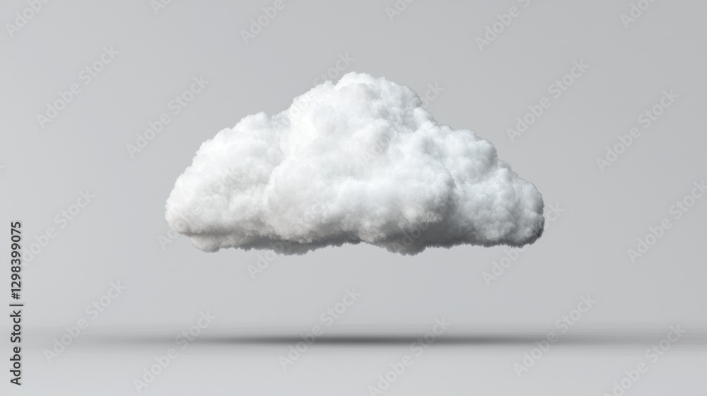 Aufkleber soft and fluffy white cloud isolated on gray background for use