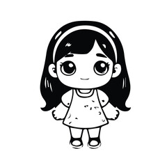 Smiling Girl with Backpack  Cartoon Illustration for Educational Resources