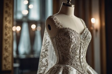 Obraz premium Wedding dress, elegant and luxurious