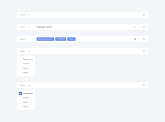 Search form keywords UI design 