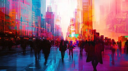 Glitch Overlay Effect View with Glitch with Neon with Effect