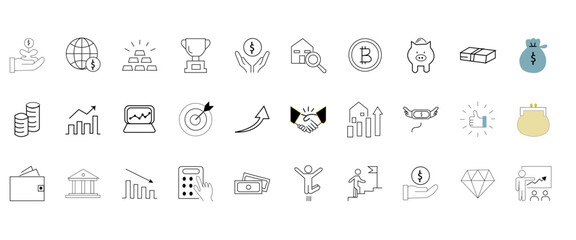 set of spring icons , such as harvest, farm, easter, flower, rain