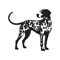 Dalmatian Dog Vector - Dalmatian Dog Silhouette - Dalmatian Dog Illustration.
