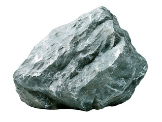 Obraz premium Single Gray Rock Isolated on Transparent Background, PNG