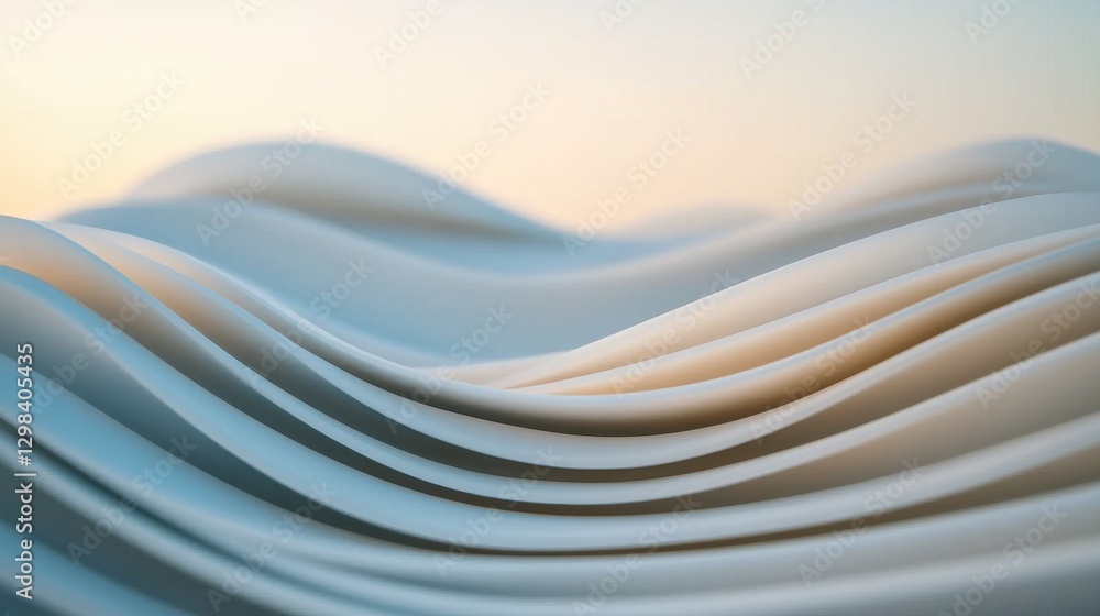Poster soft curves and waves of creamy tones in abstract background