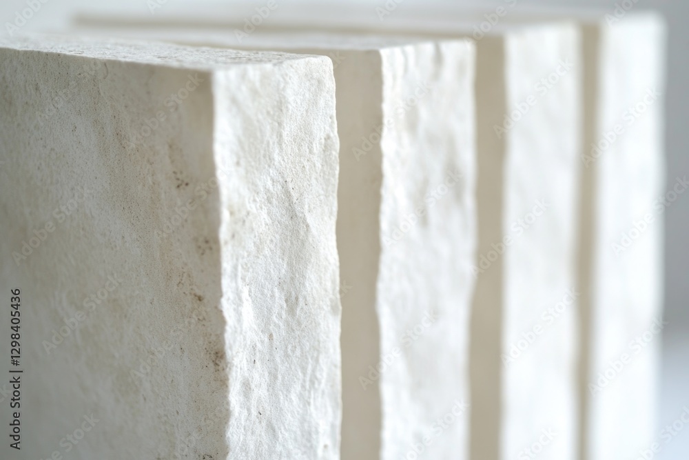 Poster close up view of a stack of white building blocks