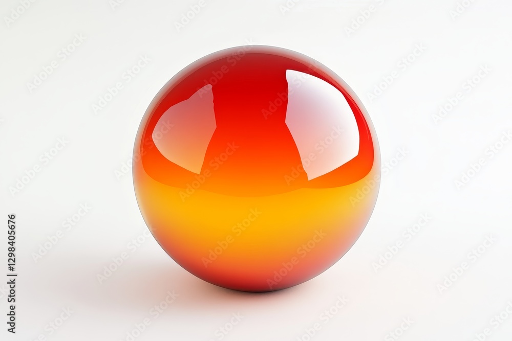 Poster red orange gradient sphere 3d - abstract 3d of a sphere with a red and orange gradient, symbolizing 