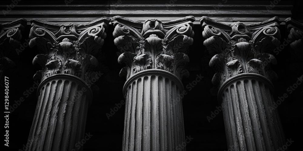 Poster a classic architecture image with columns and a historic building facade